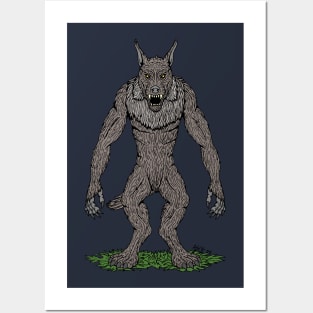 Dogman Cryptid or Werewolf Posters and Art